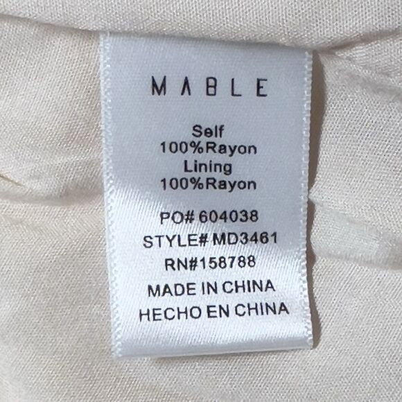 Mable Ava One Shoulder Tiered Maxi Dress Womens Sz L Cream Sleeveless - Picture 13 of 16